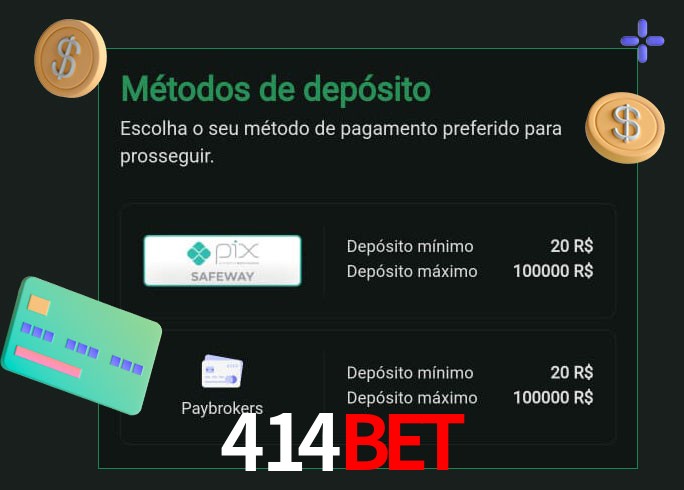 O cassino 414BETbet oferece uma grande variedade de métodos de pagamento